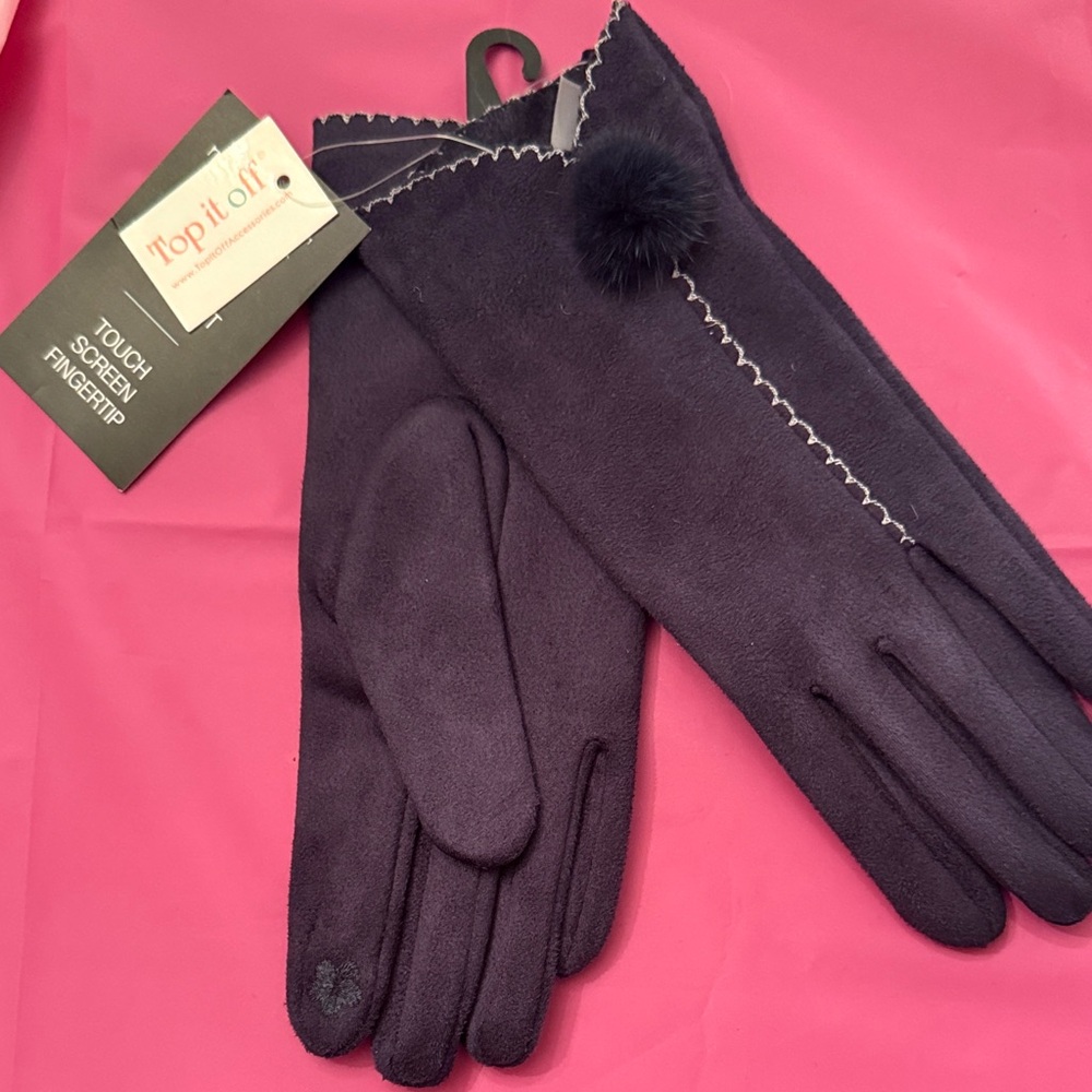 Women's Navy Blue Touchscreen Gloves